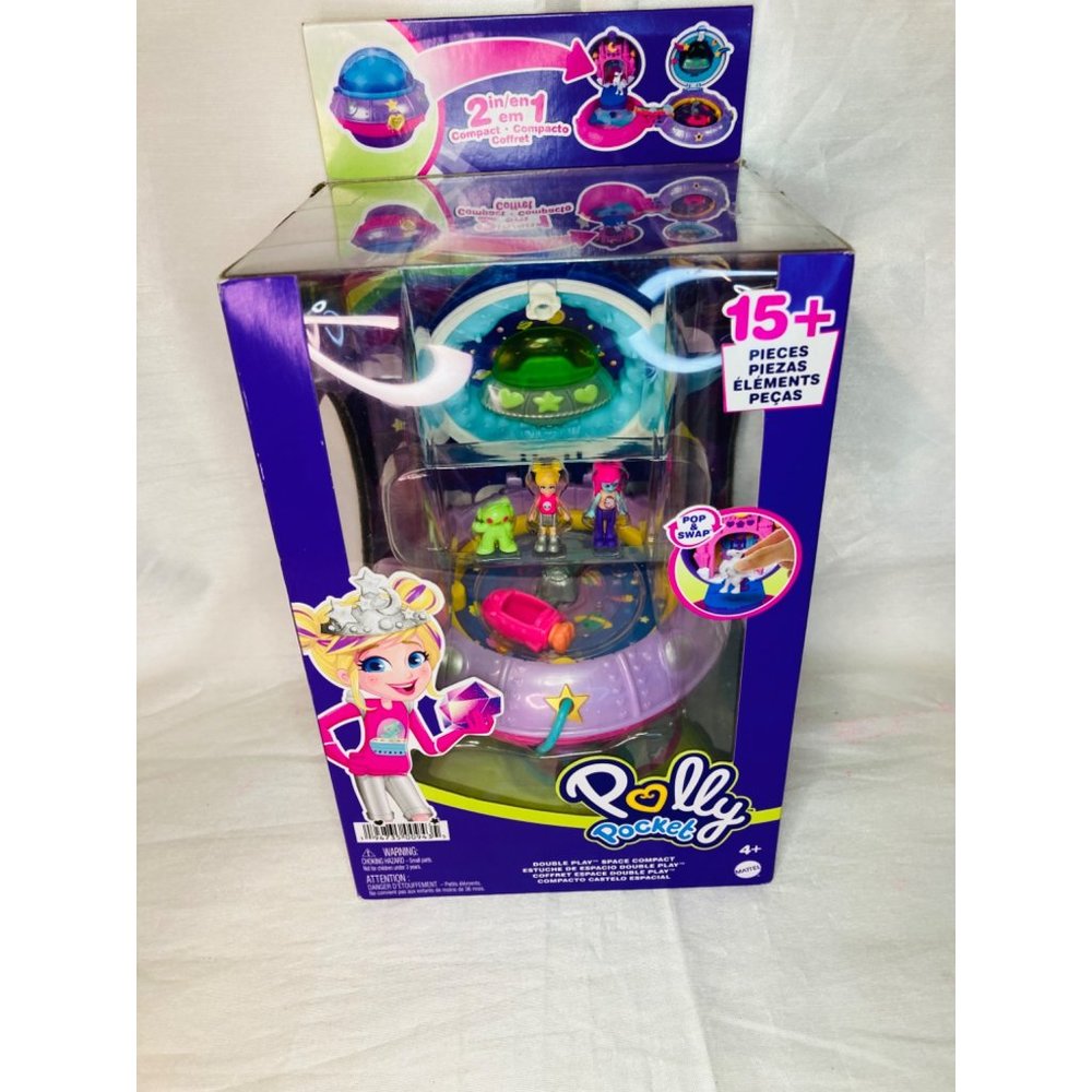 Polly Pocket Space Compact Playset Mattel Doll Accessories 15+ Pieces